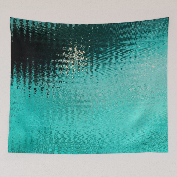Item preview, Coastal Abstract Ocean Ripples Seagull Rocks in Light Teal Shades Water Aesthetic Reflection 3 of 4 designed and sold by Beachy.