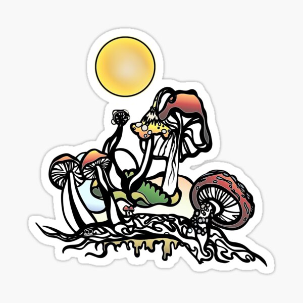 Trippy Mushrooms Sticker