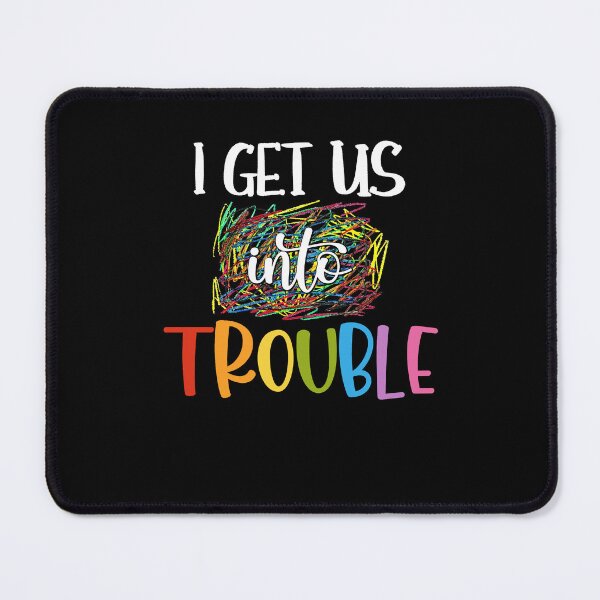 Item preview, I get us into trouble vintage colorful humor quote retro designed and sold by elizabethdawnn.