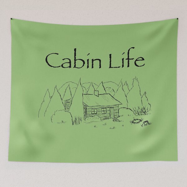 Item preview, "Cabin Life" Illustration designed and sold by Natural-Habitat.