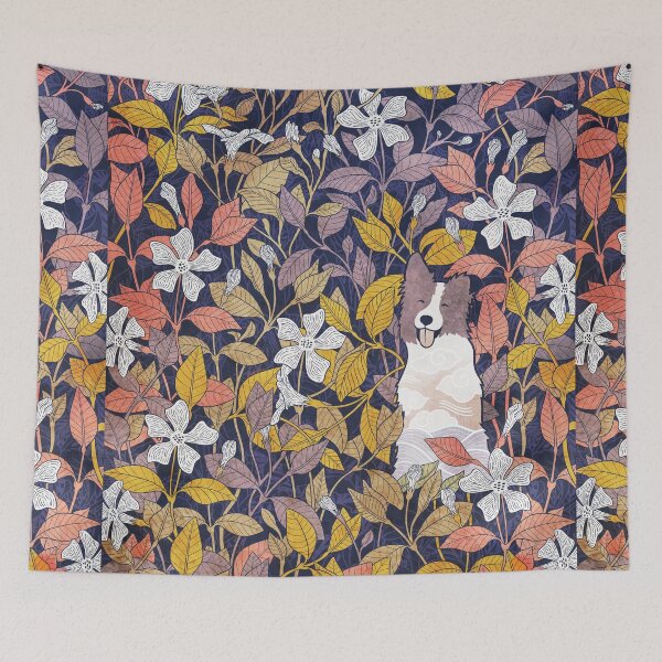 Item preview, Border Collie and flowers designed and sold by Syntetyc.