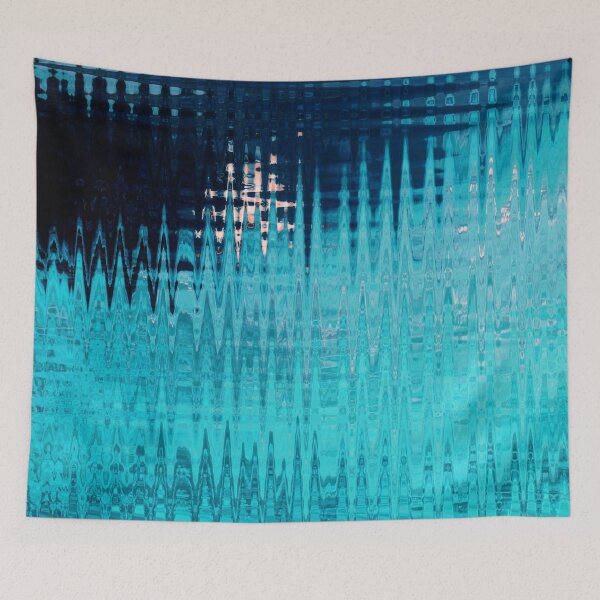 Item preview, Coastal Abstract Ocean Ripples Seagull Rocks in Turquoise Cyan Shades Water Aesthetic Reflection 1 of 4 designed and sold by Beachy.