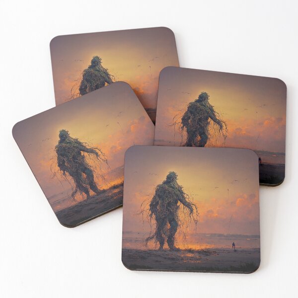 Item preview, A large Swamp Monster on Sunset Beach - Retro Art designed and sold by Art-Hausen.
