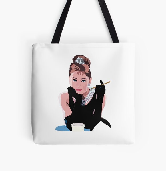 Audrey Hepburn Typography Poster Tote Bag by Inspirowl Design