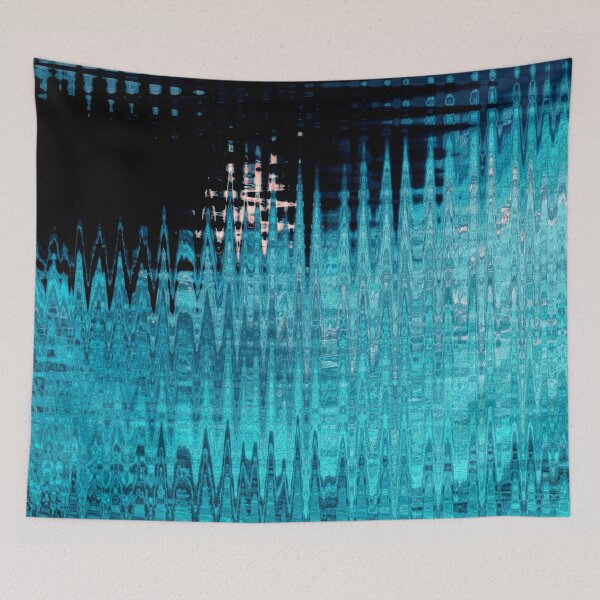 Item preview, Coastal Abstract Ocean Ripples Seagull Rocks in Turquoise Cyan Shades Water Aesthetic Reflection 2 of 4 designed and sold by Beachy.