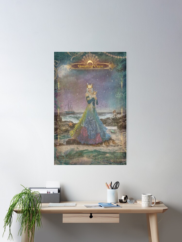 Thumbnail 2 of 3, Poster, Queen of Cups Tarot designed and sold by PurplePeacock.