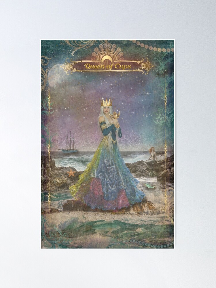 Thumbnail 1 of 3, Poster, Queen of Cups Tarot designed and sold by PurplePeacock.