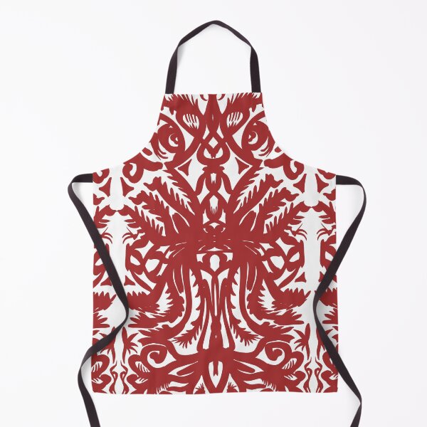 Item preview, Dragon Eyes Bold Red White Spiky Vine Thistle Tattoo Style Pattern Symmetry designed and sold by ArticLotusShop.