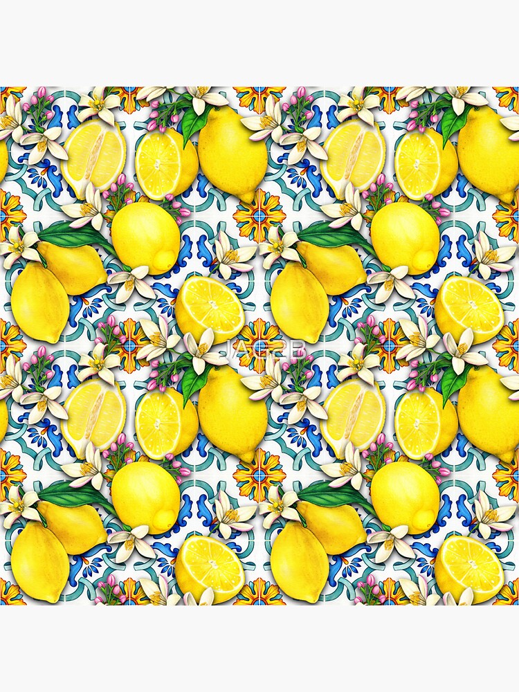“wallpaper with Italian Lemons” Sticker for Sale by JAG2B | Redbubble