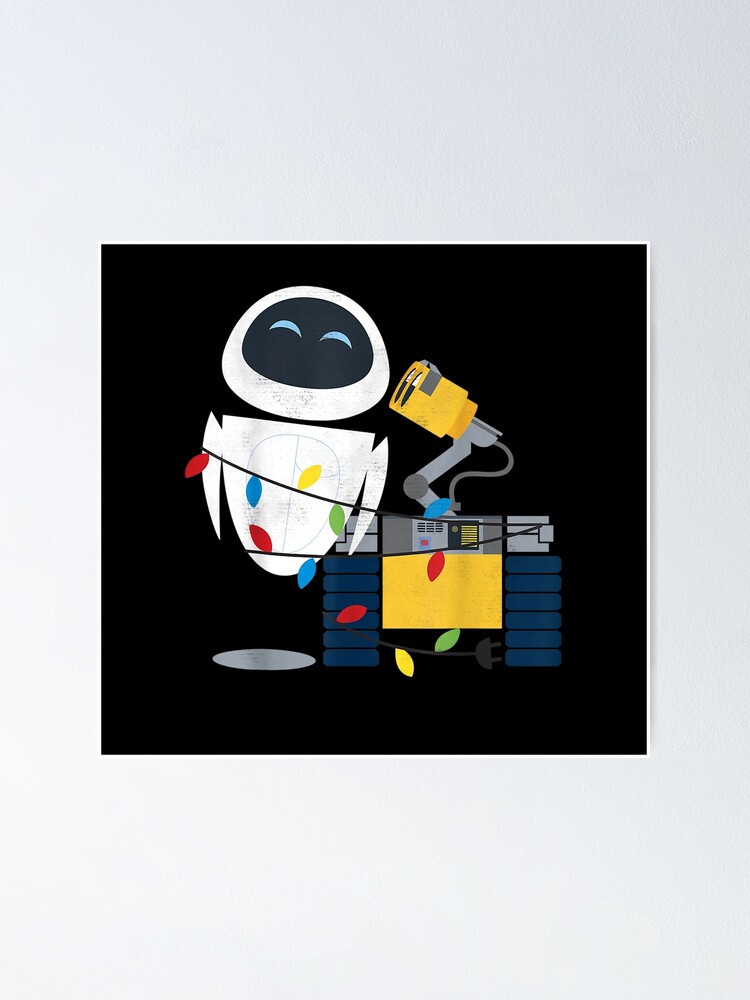 "WallE Eve Christmas Light Wrap Graphic" Poster for Sale by