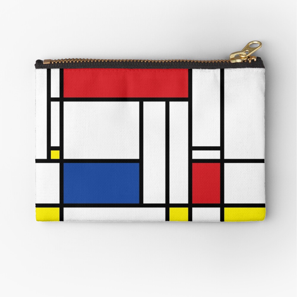 Mondrian Minimalist De Stijl Modern Art © fatfatin Zipper Pouch