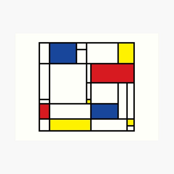 Mondrian Minimalist De Stijl Modern Art © fatfatin Art Print