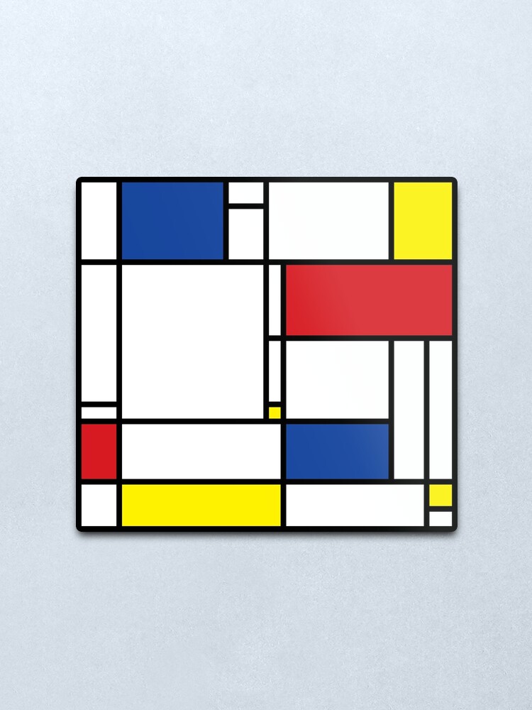 Alternate view of Mondrian Minimalist De Stijl Modern Art © fatfatin Metal Print