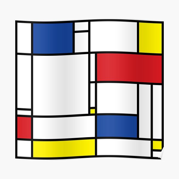 Mondrian Minimalist De Stijl Modern Art © fatfatin Poster