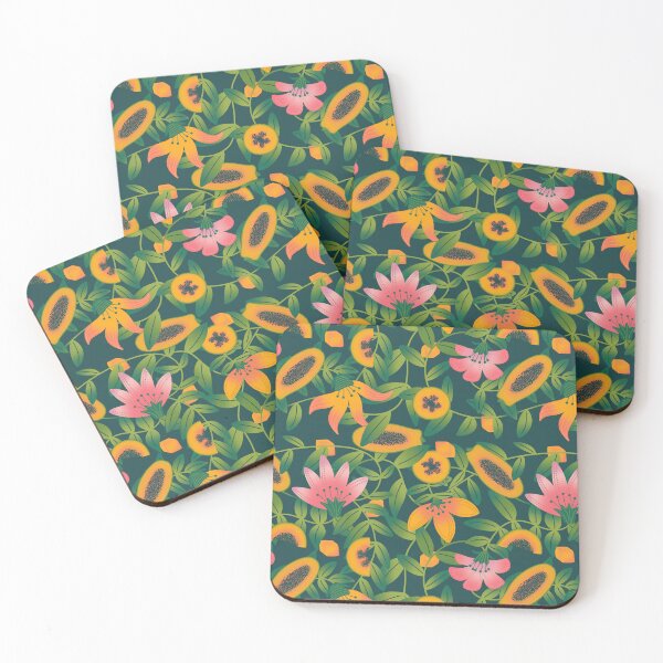 Item preview, Papaya flower garden dark green designed and sold by vianahline.