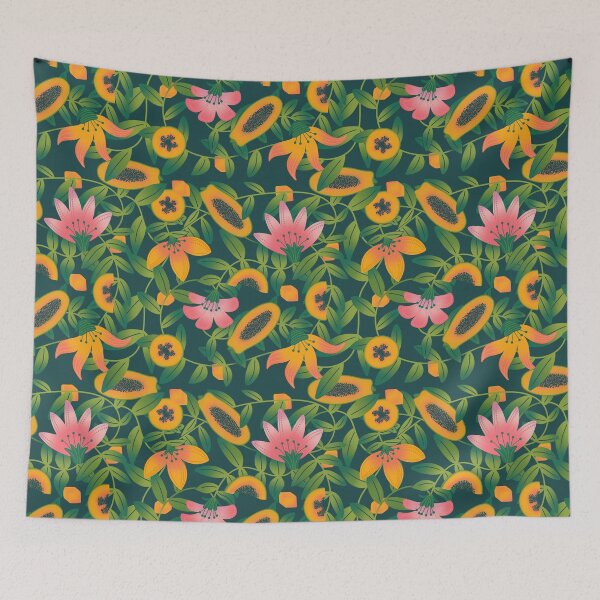 Item preview, Papaya flower garden dark green designed and sold by vianahline.