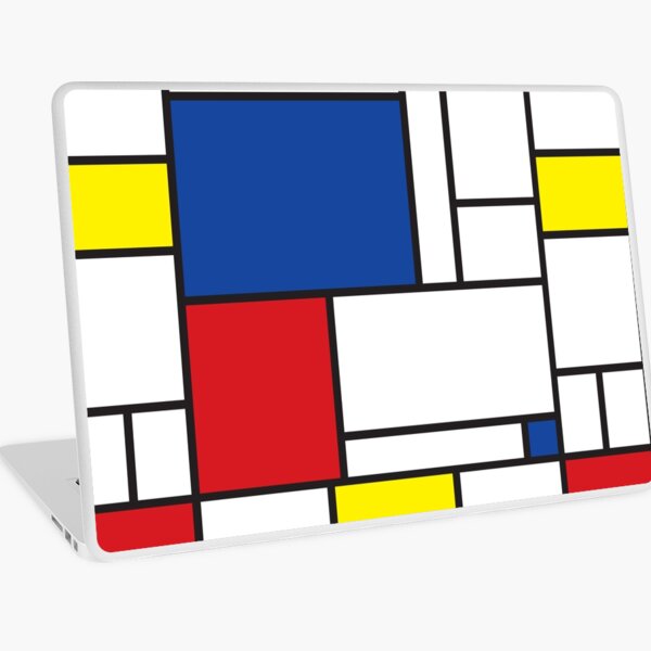 Mondrian Minimalist De Stijl Modern Art II © fatfatin Laptop Skin
