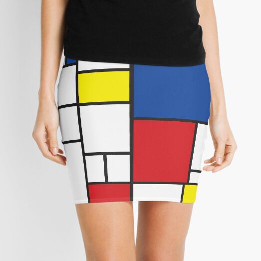 Mondrian Minimalist De Stijl Modern Art II © fatfatin Mini Skirt
