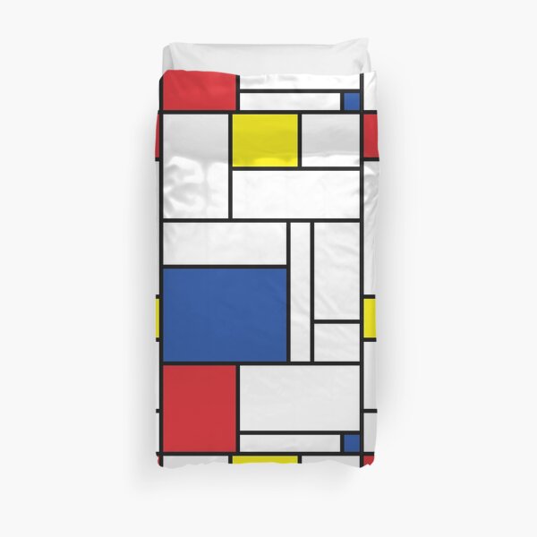 Mondrian Minimalist De Stijl Modern Art II © fatfatin Duvet Cover