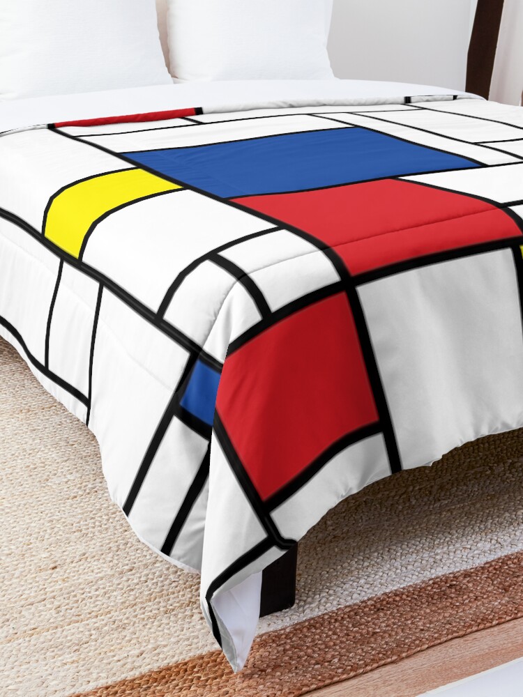 Alternate view of Mondrian Minimalist De Stijl Modern Art II © fatfatin Comforter