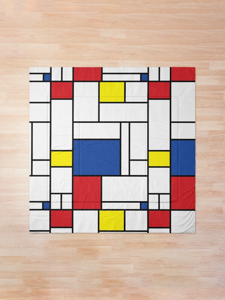 Alternate view of Mondrian Minimalist De Stijl Modern Art II © fatfatin Comforter