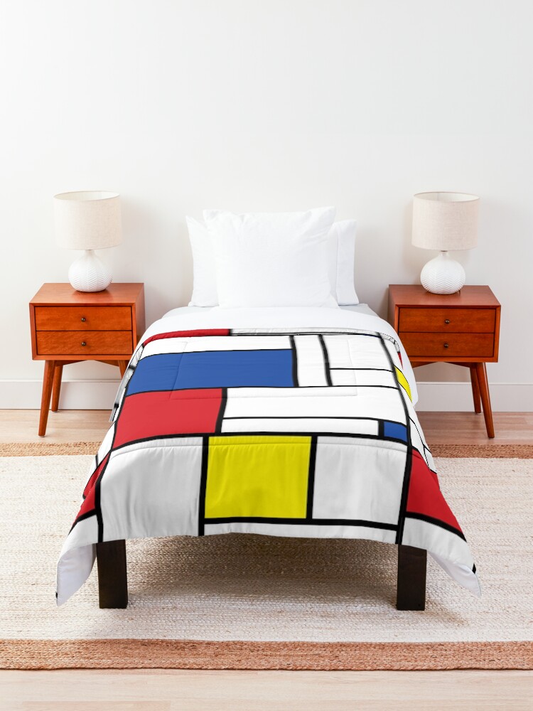 Alternate view of Mondrian Minimalist De Stijl Modern Art II © fatfatin Comforter