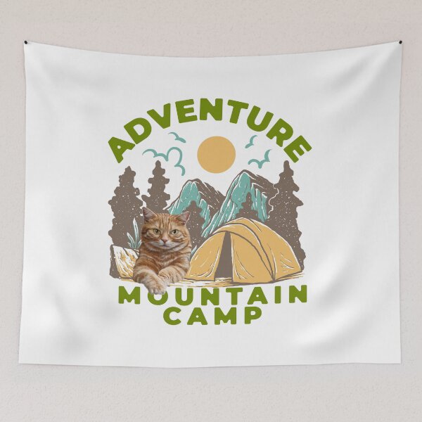 Item preview, Vintage adventure mountain camp with Cats designed and sold by taogiauco.