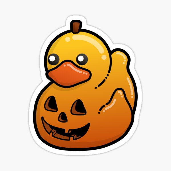 Pumpkin Ducky Cute Pumpkin Rubber Ducky Sticker For Sale By Gay Koala Redbubble