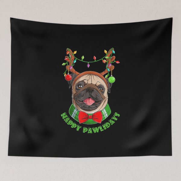 Item preview, Pug Happy Pawlidays - Pug Lovers Christmas designed and sold by Axelhellquis.