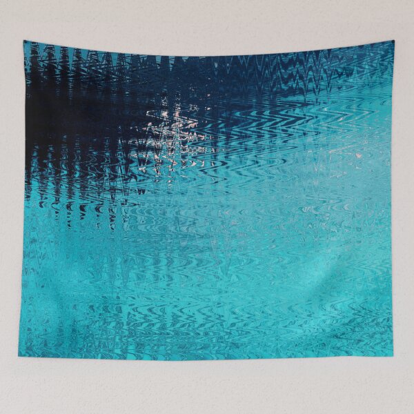 Item preview, Coastal Abstract Ocean Ripples Seagull Rocks in Turquoise Cyan Shades Water Aesthetic Reflection 3 of 4 designed and sold by Beachy.