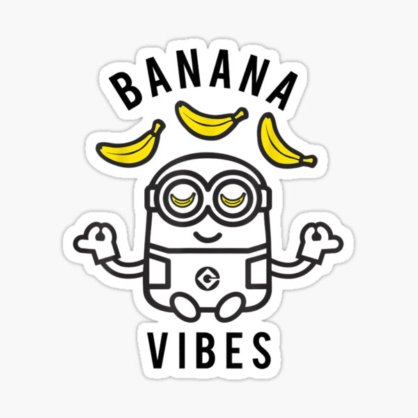 Despicable Me Minions Banana Vibes Meditation Minion Sketch Sticker