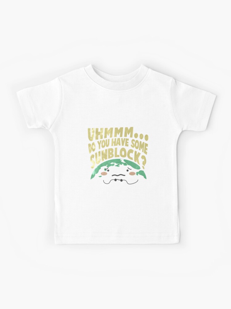Cute Sad Earth Wanting a Sunblock Kids T-Shirt for Sale by Freid