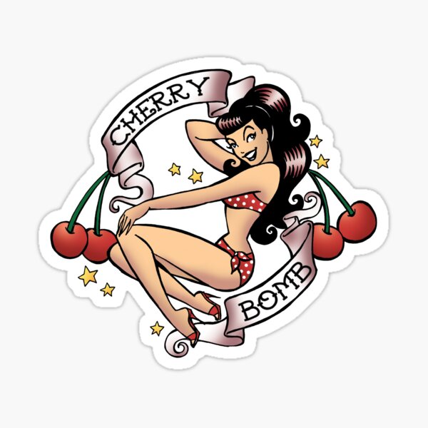Gothic Pin Up Girl Porn - Pinup Girl Stickers for Sale | Redbubble