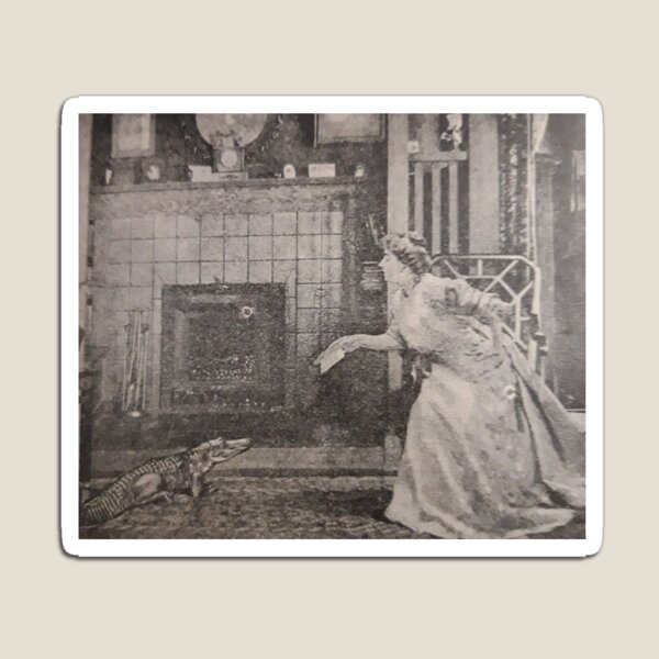 Aperçu de l'œuvre femme victorienne avec aligator pour animaux de compagnie créée et vendue par Robin-the-raven.
