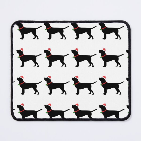 Item preview, Christmas black labrador retriever with red collar and santa hat designed and sold by designInk.
