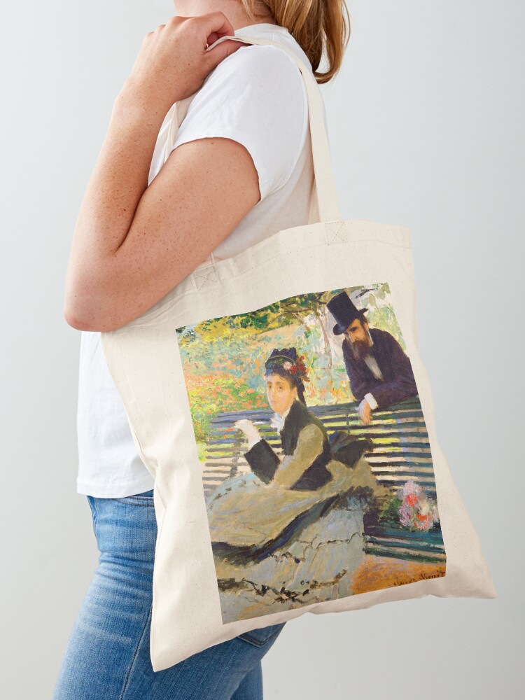 Camille Monet in the Garden at Argenteuil Tote Bag by Claude Monet