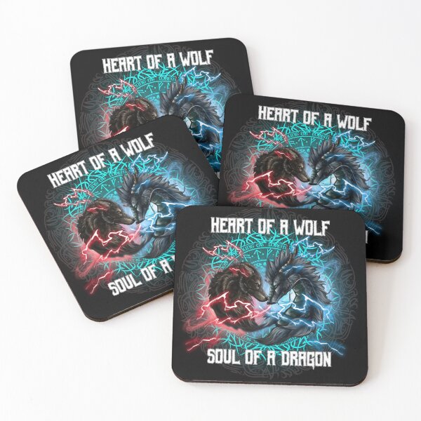Item preview, Heart Of A Wolf Soul Of A Dragon Red And Blue designed and sold by AlwineSeidel.