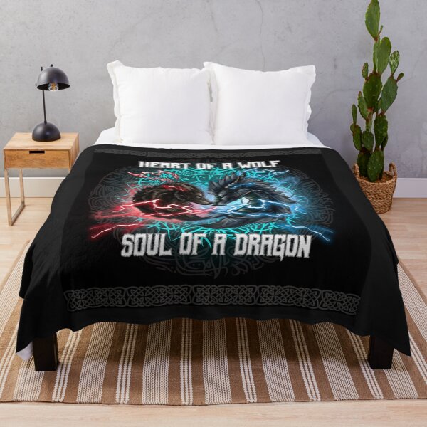 Item preview, Heart Of A Wolf Soul Of A Dragon Red And Blue designed and sold by AlwineSeidel.