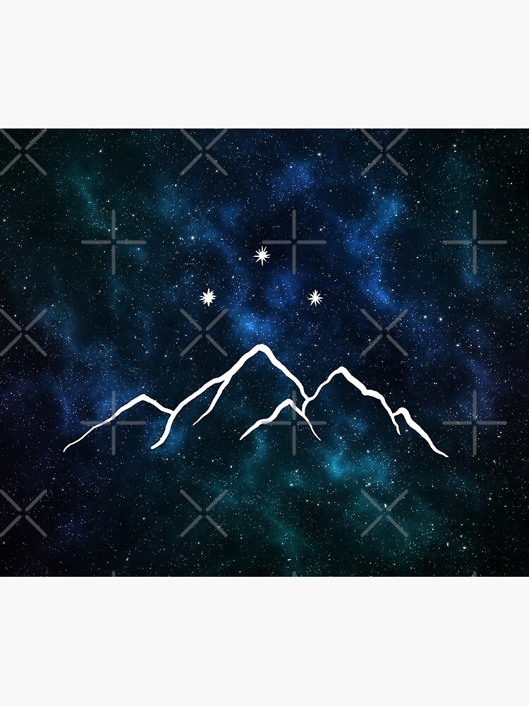 Night court - mountain and stars drawn on galaxy background Mouse Pad for  Sale by Ranp