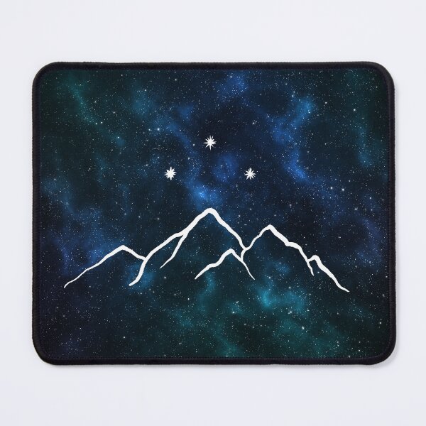 Item preview, Night court - mountain and stars drawn on galaxy background designed and sold by Ranp.