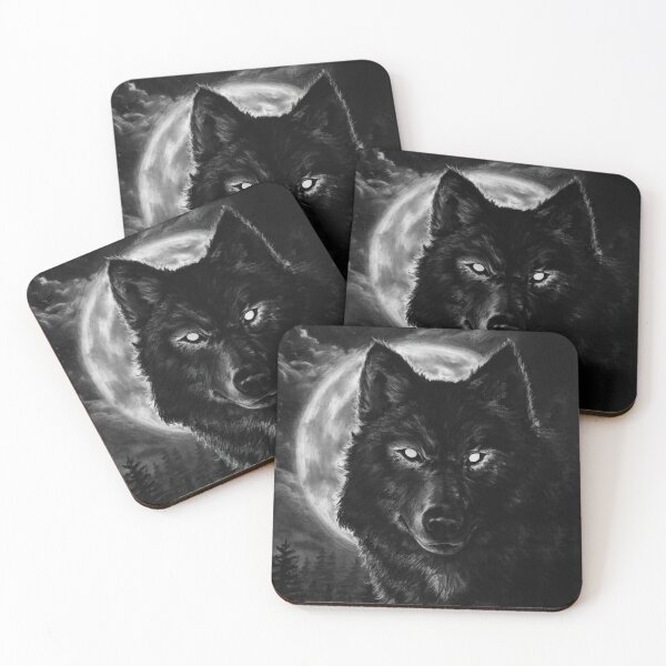 Item preview, Wolf Black And Moon Native American designed and sold by AlwineSeidel.