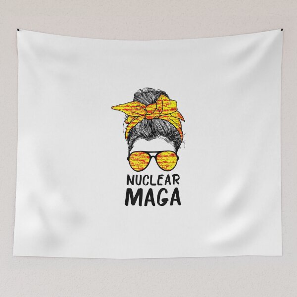 Item preview, Nuclear Maga Messy Bun American Flag Pro Trump designed and sold by RonniePotter78.