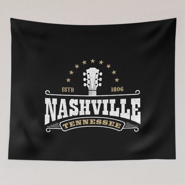 Aperçu de l'œuvre Cadeau de musicien de guitare Nashville Tennessee créée et vendue par Macphisto Shirts.