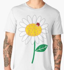 White Daisies and Red Ladybugs Men's Premium T-Shirt