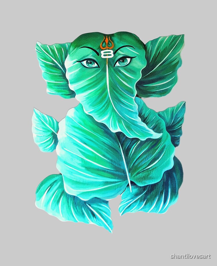 Sri Ganesh on Peepal Leaf Art