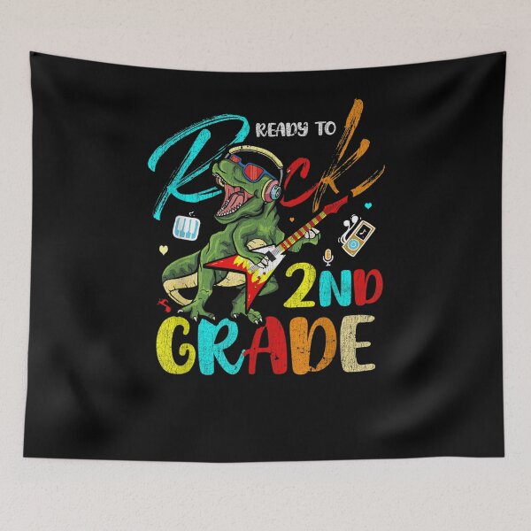 Item preview, Ready To Rock 2nd Grade Dinosaur Back To School Boys  designed and sold by andrewbashfordb.