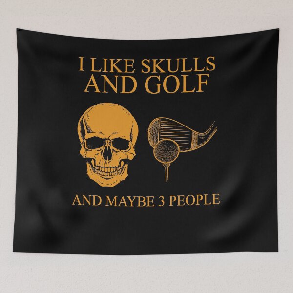 Item preview, I like skulls and golf and maybe 3 people funny black and white cool spooky cute ghost designed and sold by elizabethdawnn.