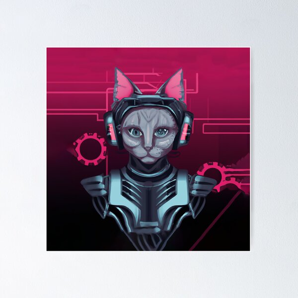 Item preview, Cyborg Cyberpunk Cat DJ Lady designed and sold by Arc1.