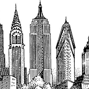 Artwork thumbnail, new york skyline sticker by brian hurst