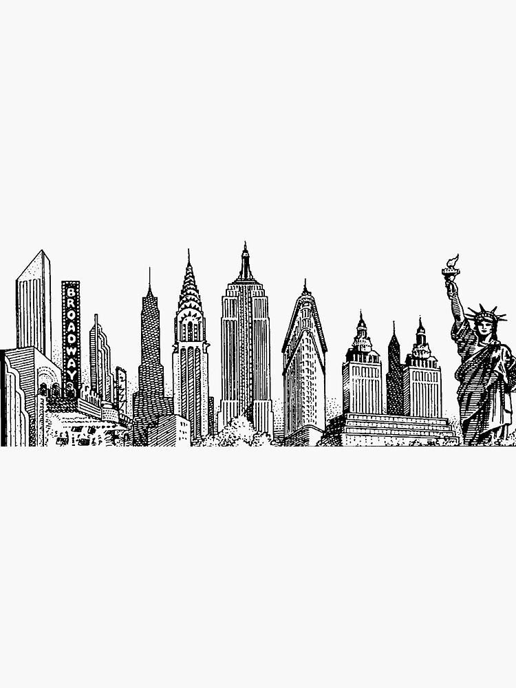 Thumbnail 3 of 3, Sticker, new york skyline sticker designed and sold by nairb997.